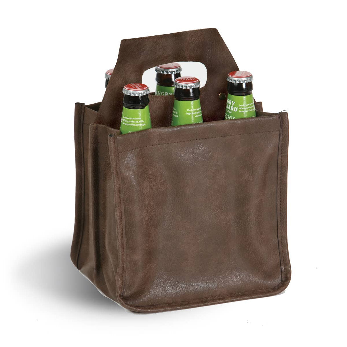 6 Pack Craft Beer Bottle Carrier~ Soft Supple Vegan Leather-Your Private Bar