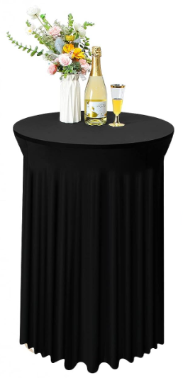 Black Cocktail Table Skirt