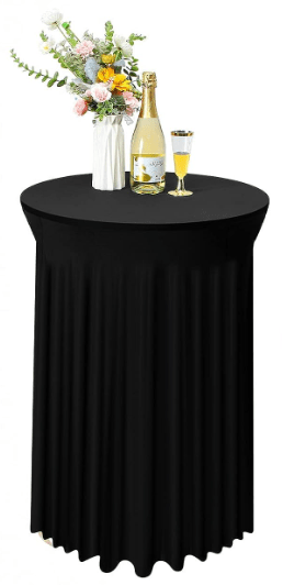 Black Cocktail Table Skirt - Your Private Bar