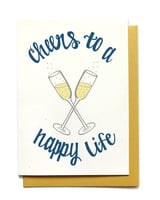 Cheers To A Happy Life Wedding Card - Your Private Bar