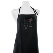 LOVE Rhinestone Black Apron - Your Private Bar