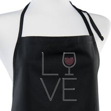 LOVE Rhinestone Black Apron - Your Private Bar