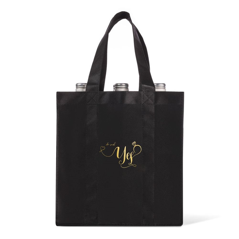 She Said Yes 6 - Bottle Wine Tote Bag - Your Private Bar