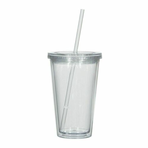 16 oz Double Wall Cup with Lid and Straw-Your Private Bar