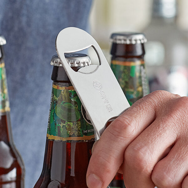 4 1/4" Stainless Steel Flat Bottle Opener-Your Private Bar