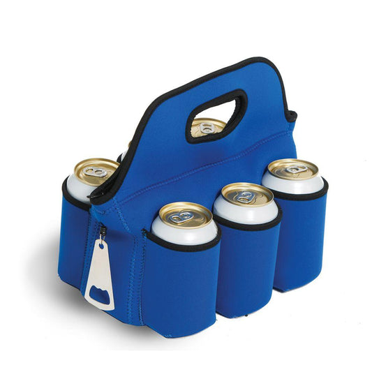 6 Pack Beverage Neoprene Carrier with Zip Compartment-Your Private Bar