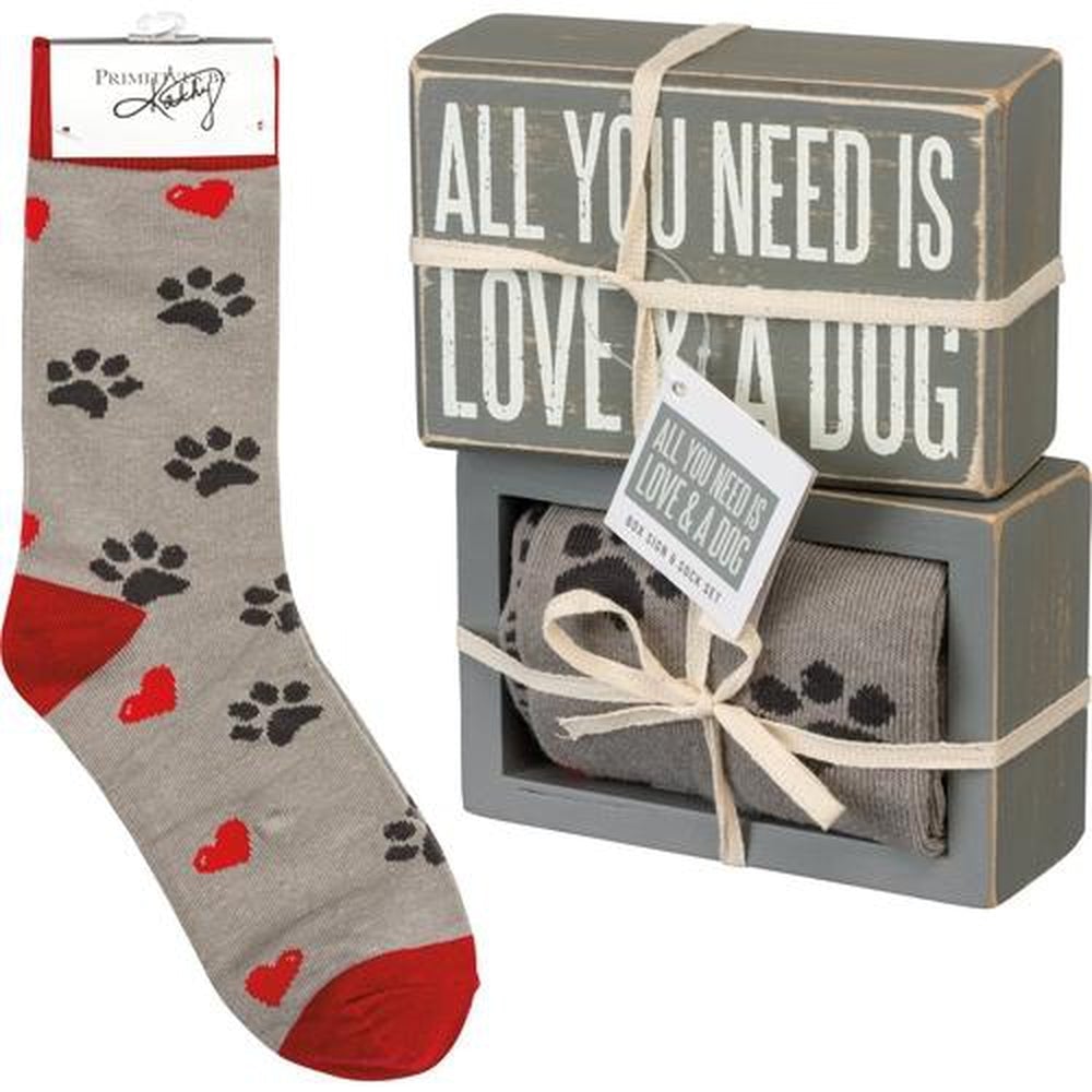 All You Need Is Love And A Dog Sign & Sock Set-Your Private Bar