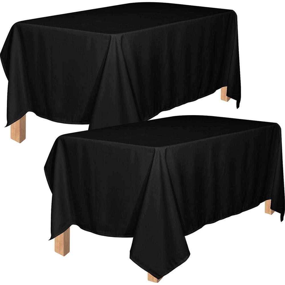 Black Rectangle Tablecloth 90 x 132 Inches-Your Private Bar