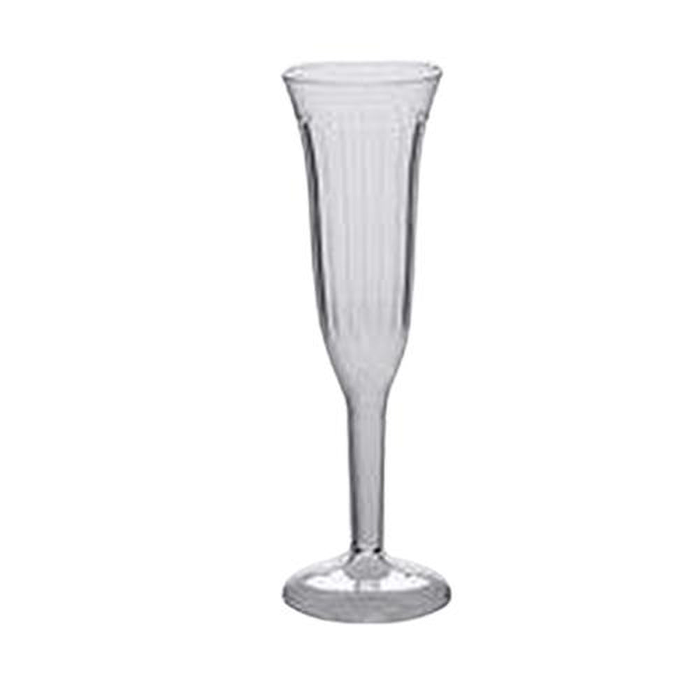 Clear Plastic 1 Piece 5 oz Champagne Flute-Your Private Bar