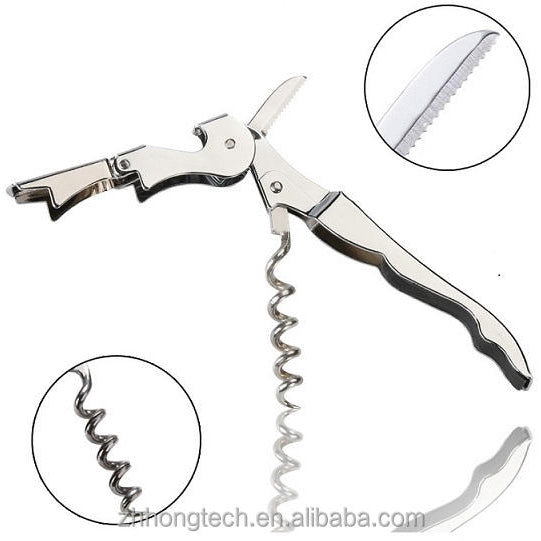 Corkscrew Wine Opener - Double Lever - Stainless Steel-Your Private Bar