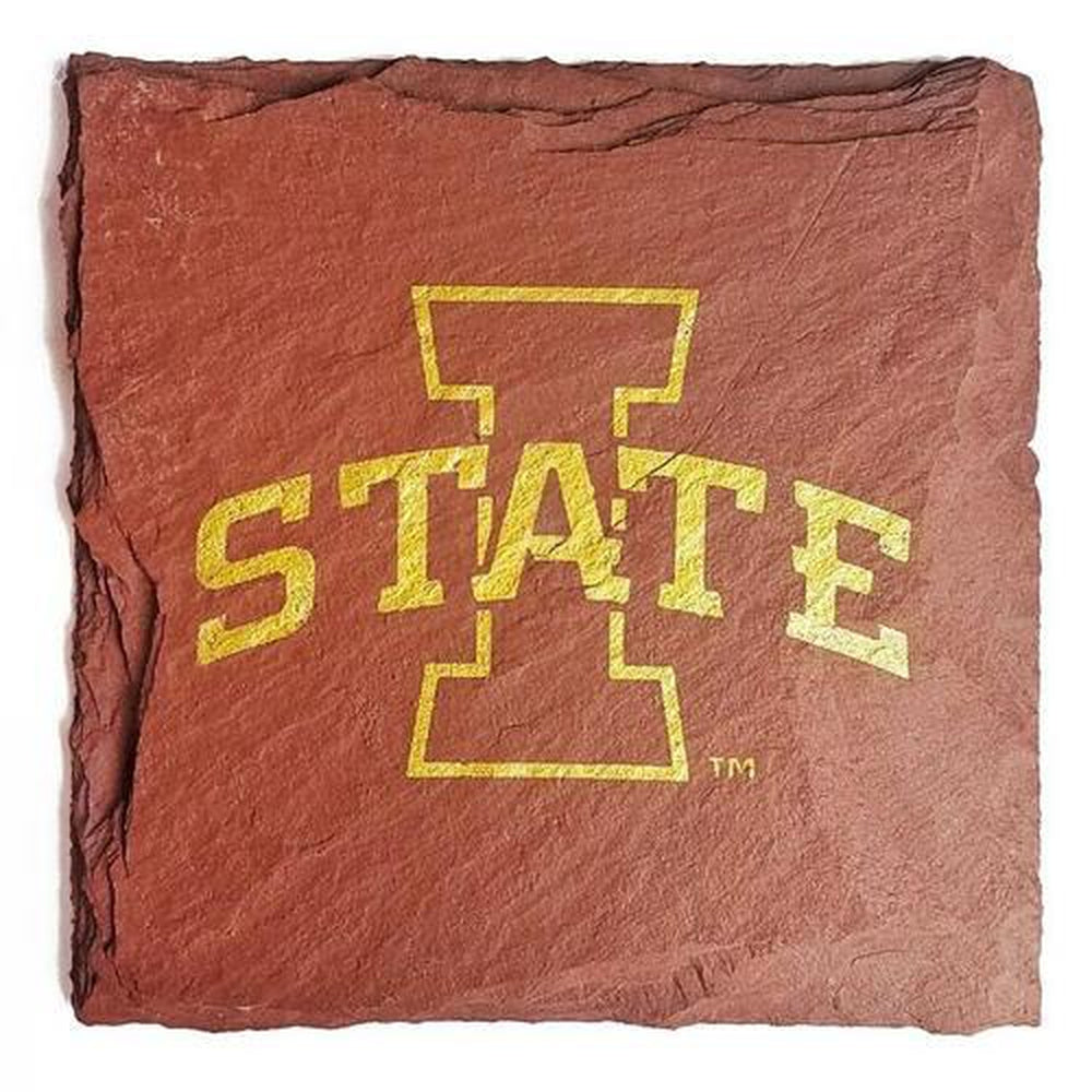 Iowa State Slate Coaster Red/Gold-Your Private Bar