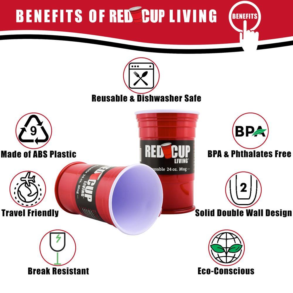 Reusable Plastic Red Mug with Handle-Your Private Bar