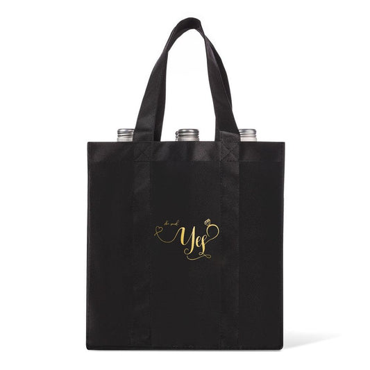 She Said Yes 6-Bottle Wine Tote Bag-Your Private Bar