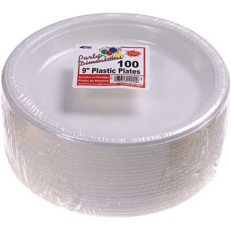 White 9 in. Plastic Dinner Plates-Your Private Bar