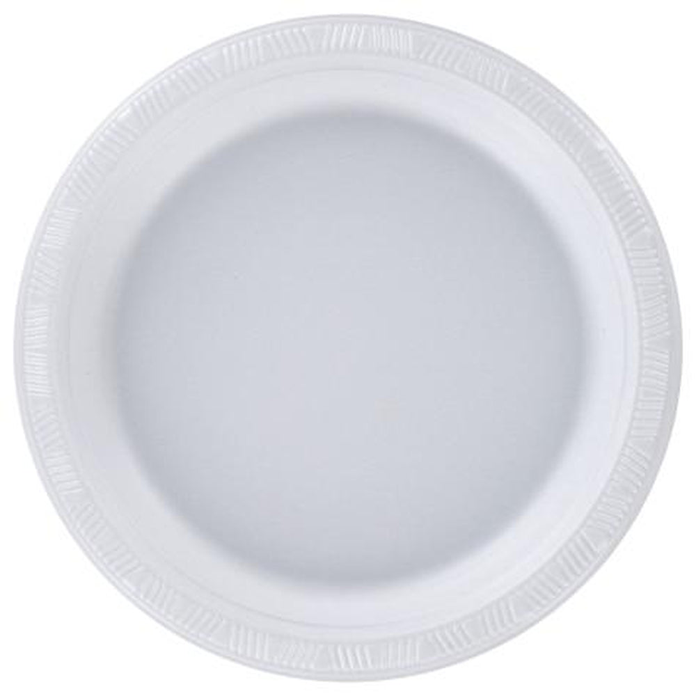 White 9 in. Plastic Dinner Plates-Your Private Bar